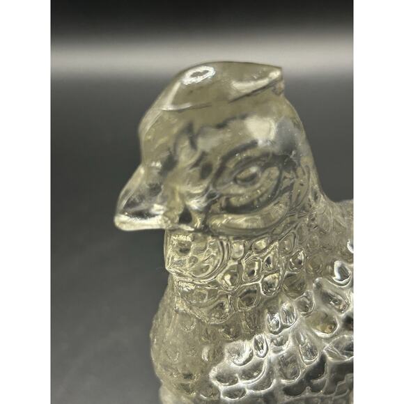 Hen On Nest Hollow Candy Holder Clear Vintage Country Farmhouse - Picture 8 of 10